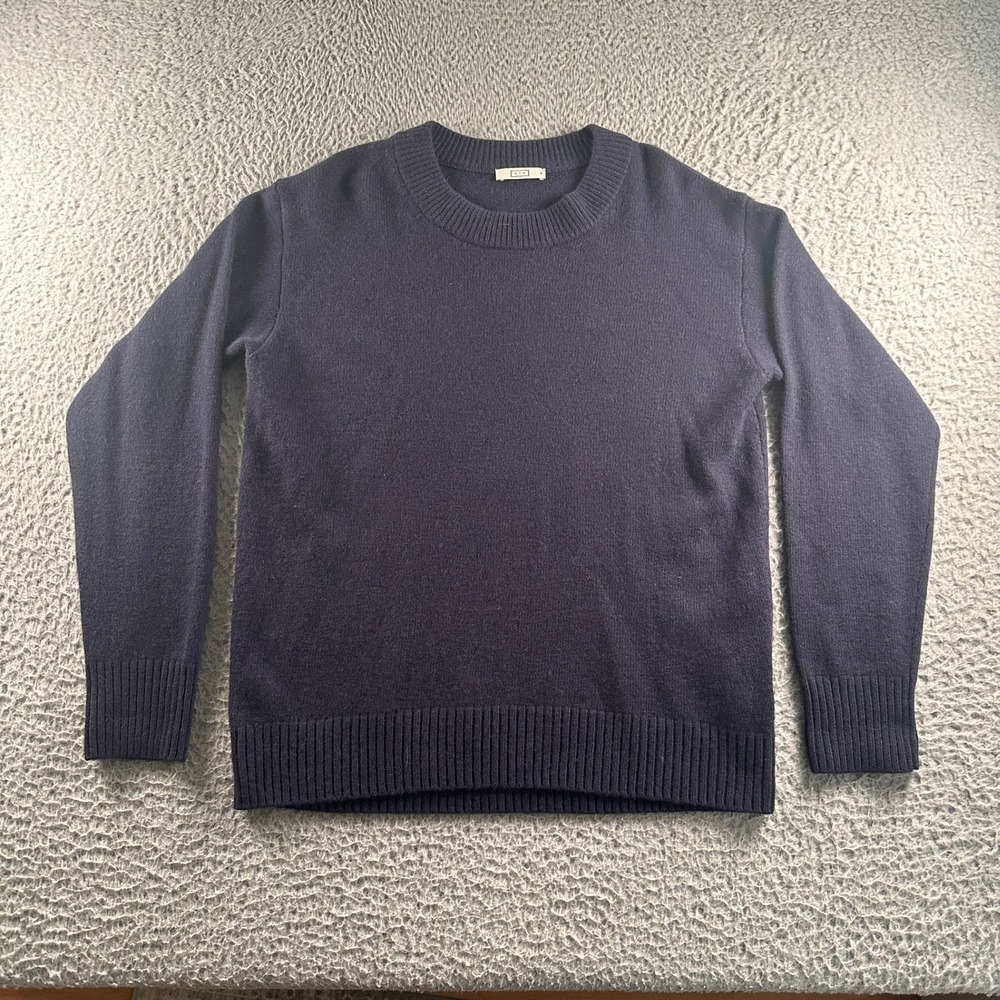 AYR Sweater Womens S Navy Crewneck 100% Cashmere Pullover Classic Premium‎